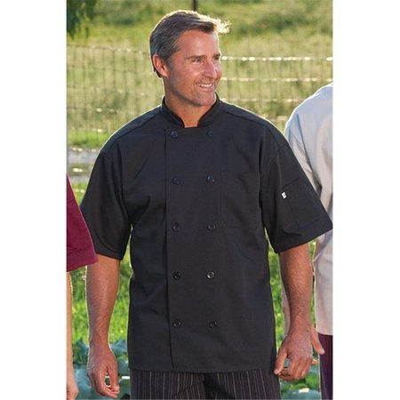 NATHAN CALEB Small Short Sleeve Chef Coat in Black NA141331